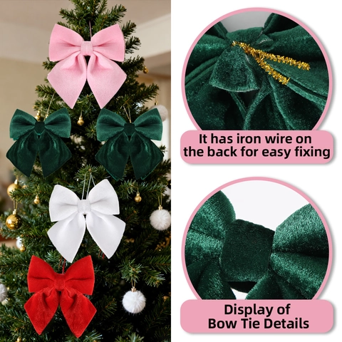 Weihnachten Samtschleife Ornament Für Weihnachtsbaum Dekoration Festliche Große Schleife Aufhänger Für Party Haus Deko