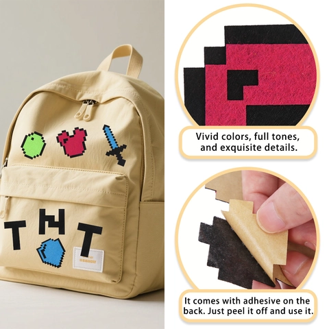 Pixelstil Spielelement Filzaufkleber Kindergeburtstag Deko DIY Vliesstoff Wandtattoo Für Kinderzimmer Basteln