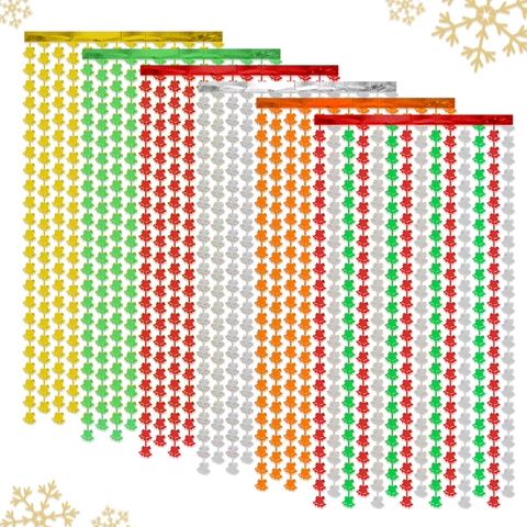 Glänzend Weihnachten Glocke Folie Fransenvorhang Metallisch Lametta Hintergrund Für Festliche Party Haus Wand Deko