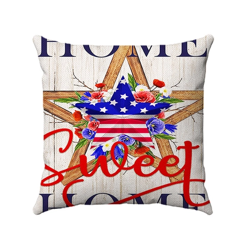 Onafhankelijkheidsdag Decoratieve Kussensloop Zacht Pluche Patriotse USA Vlag Kabouter Kussenhoes Voor Bank