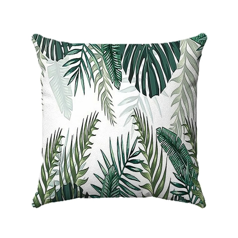 Federa Per Cuscino Piante Tropicali Peluche Corto Stampa Foglia Monstera Copricuscino Stile Nordico Arredamento Estivo