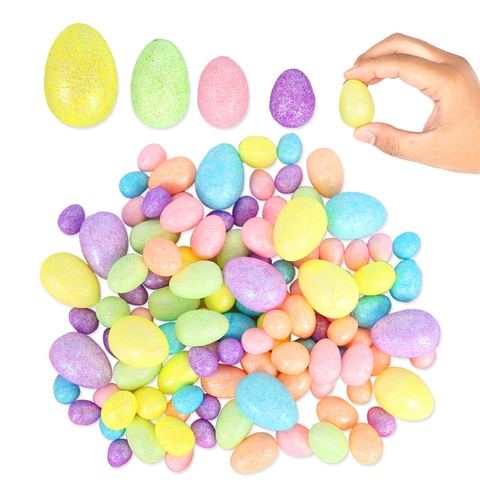 Easter Glitter Foam Eggs Decoration Simulation Colorful Bird Eggs Festive Mini Ornament For DIY Craft Home Party Arrangement