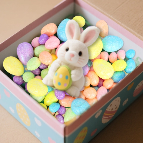 Uova di Pasqua in Schiuma con Brillantini Ornamento Multicolore Picchiettato per Ghirlande Fai-da-Te Decorazioni per Feste