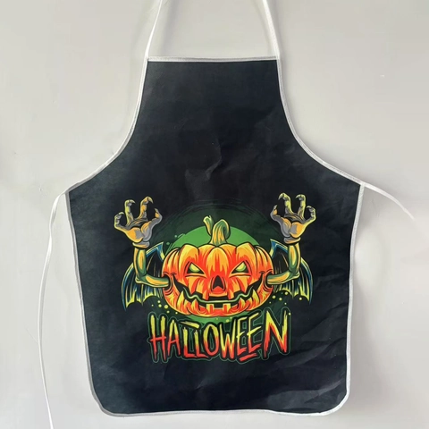 Halloween Bloody Horror Apron Scary Blood Splatter Pumpkin Skeleton Print Waterproof Non-Woven Fabric Costume Party Prop Decoration