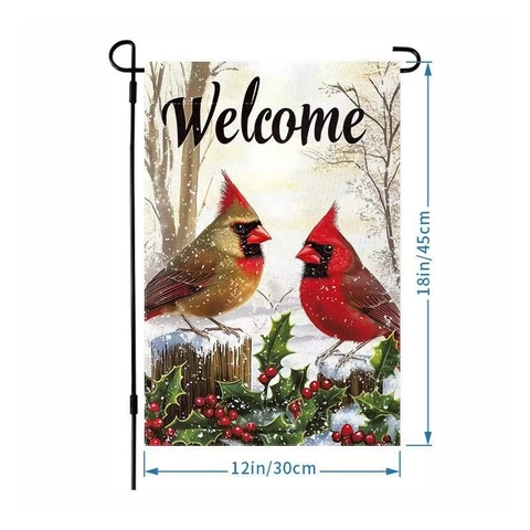 Weihnachten Gartenflagge Leinen Willkommen Yard Schild Weihnachtsmann Schneemann Rentier Winter Deko