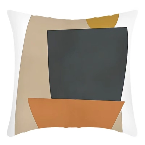 Fodera per Cuscino con Foglie Geometriche Astratte Moderne in Morbido Peluche Corto Copricuscino Decorativo per Divano Soggiorno Casa