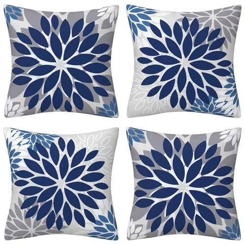 Geometric Mandala Pattern Polyester Cushion Covers For Sofa Living Room Decor Square Pillowcases For Home Office