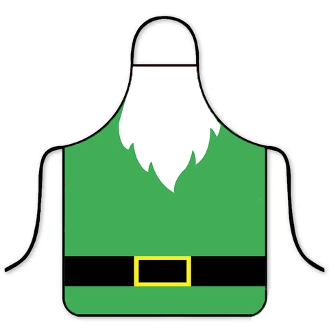 Christmas Apron Polyester Waterproof Oilproof Santa Claus Elf Belt Pattern Kitchen Cooking Party Decoration Gift For Men Women