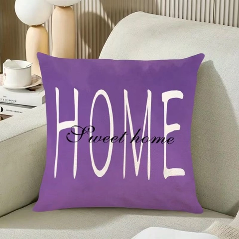 Pastoral Lavendel Gänseblümchen Blumendruck Leinenmischung Dekorativer Kissenbezug Für Zuhause Büro Sofa Wohnzimmer Kissenhülle