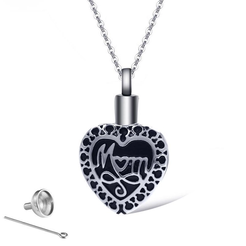 Stainless Steel Heart Cremation Urn Necklace For Ashes Memorial Dad Mom Son Pendant Infinity Ashes Keepsake Jewelry