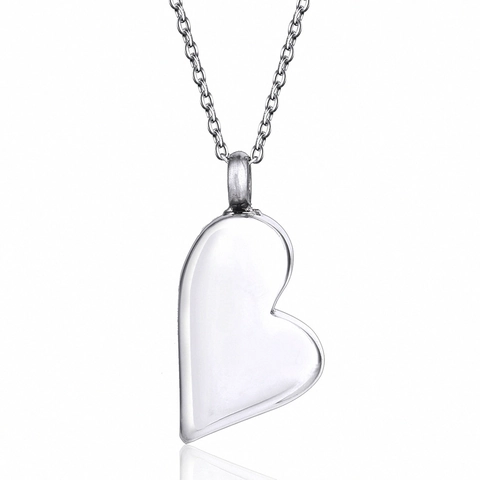 Stainless Steel Heart Urn Necklace Commemorative Pet Cremation Jewelry Forever In My Heart Engraved Perfume Bottle Pendant Necklace For Unisex
