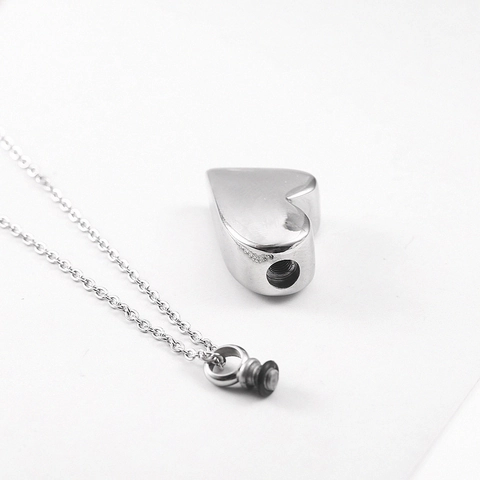 Stainless Steel Heart Urn Necklace Commemorative Pet Cremation Jewelry Forever In My Heart Engraved Perfume Bottle Pendant Necklace For Unisex