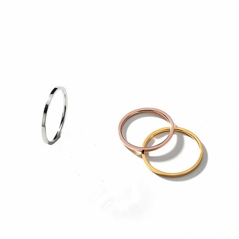 Minimalistischer Edelstahl Dünner Ring 18K Vergoldet Stapelbarer Fingerring Für Damen Einfacher Mode Täglicher Schmuck