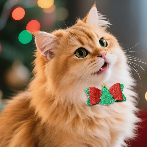 Barrettes Cheveux Pour Animaux Noël Noeuds Feutre Pailletés Flocon Neige Père Noël Élan Motif Sapin Noël Accessoires Pour Chiens Chats Fête Vacances