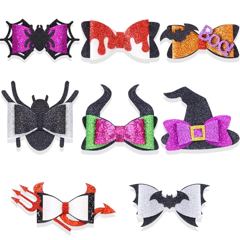 Fermagli per Capelli per Animali Domestici Halloween Fiocco Luccicante Pipistrello Ragno Cappello da Strega Corna per Cani Gatti Festa Oggetti di Scena Decorazioni