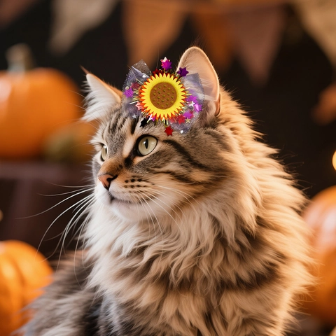 Erntedankfest Haustier Haarspangen Truthahn Kürbis Sonnenblume Filz Glitzer Netz Haarnadeln Für Hunde Katzen Feiertags Party Zubehör