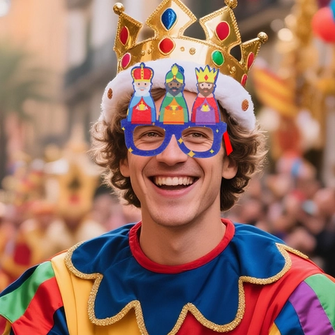 Occhiali da Festa Epifania Re Magi Accessori per Costumi Re dei Cartoni Animati Montatura in Feltro Occhiali Oggetti di Scena Fotografici