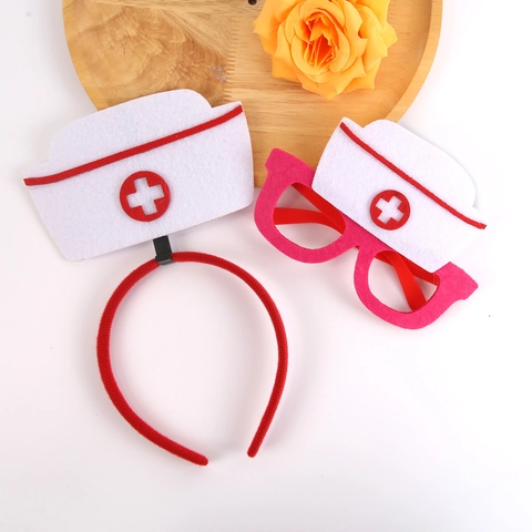 Set di Occhiali e Cerchietto Divertenti a Tema Infermiera per Festa di Laurea Accessori per Travestimento e Oggetti di Scena