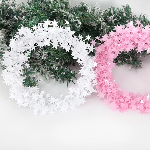 Weihnachten Stern Girlande Irisierend Tinsel Girlande Stern Draht Girlande Für Weihnachtsbaum Dekoration Party Hängende Ornament