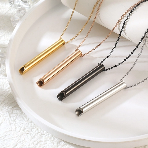 Collar de Respiración Consciente para Aliviar el Estrés Colgante de Meditación de Acero Inoxidable para Hombre Mujer Regalo