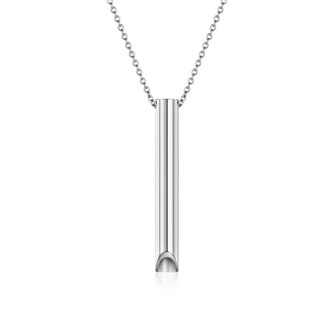 Collar de Respiración Consciente Acero Inoxidable Colgante de Tubo de Meditación Alivio del Estrés Joyería Hombre Mujer