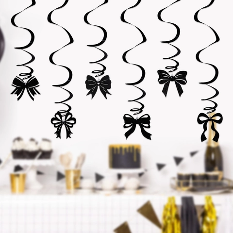 Decoraciones de Remolinos para Fiesta Temática de Lazo Papel con Purpurina Adornos Colgantes en Espiral para Cumpleaños de Niños