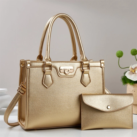 Sac À Main Et Pochette Enveloppe Texture Lychee Cuir PU Sac Bandoulière Femmes Élégant Style Rue Matériel Doré