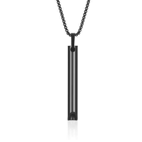 Collar de Respiración Consciente de Acero Inoxidable Colgante de Cilindro Meditación Alivio del Estrés para Hombre Mujer