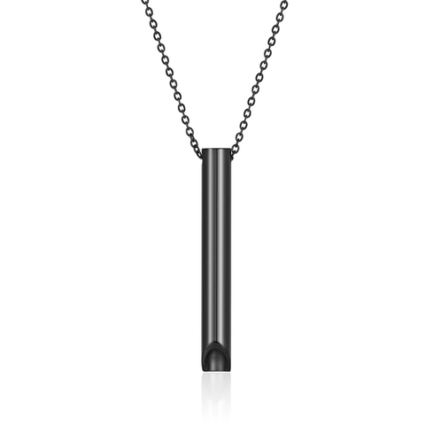 Collar de Respiración Consciente Colgante de Cilindro de Acero Inoxidable Alivio del Estrés Collar de Meditación para Hombre Mujer