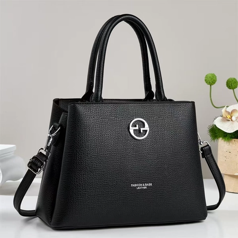 Borsa A Mano Donna Pelle PU Motivo Lychee Borsa A Tracolla Elegante Versatile Pendolare Borsa Alla Moda Con Tracolla