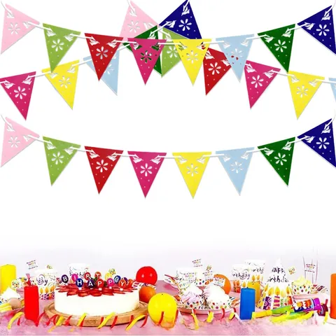 Banner in Feltro Messicano Papel Picado Ghirlanda Colorata Traforata Per Il Giorno Dei Morti Cinco De Mayo Decorazioni Per Feste Di Carnevale Viva Mexico