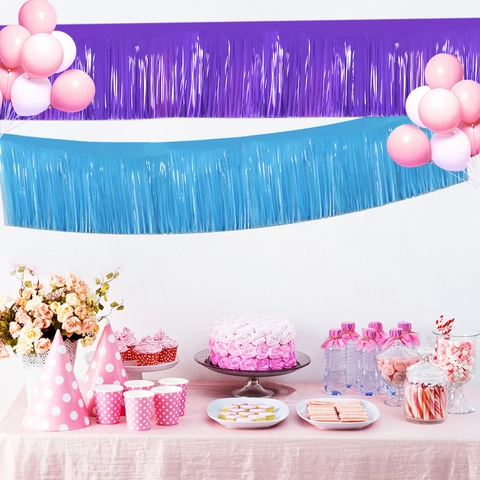 Neon Macaron Foil Fringe Curtain PET Μεταλλικό Tinsel Streamers Backdrop Banner Για Γενέθλια Γάμο Εορτασμό Διακόσμηση Εκδήλωσης