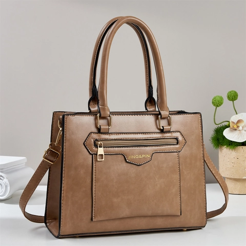 Borsa A Mano Tote Bag Donne Pelle PU Grande Capacità Motivo Pietra Retrò Spalla Borsa A Tracolla Tasca Con Cerniera Frontale