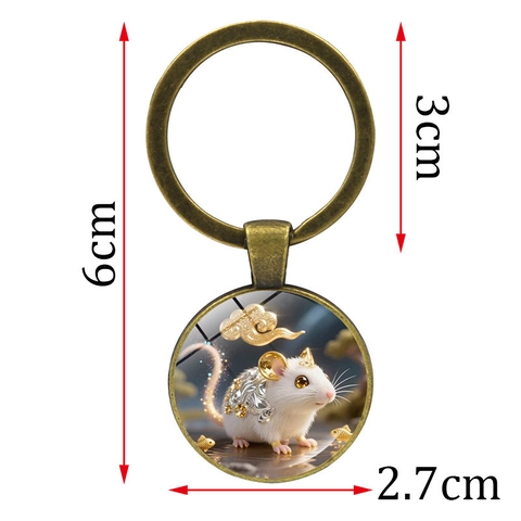 Portachiavi Vintage in Lega di Zinco Vetro Con 12 Animali Dello Zodiaco Per Uomo Donna Stile Cinese Nuvola Fortunata Drago Tigre Coniglio Regalo