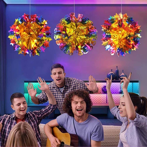 Irisierende Regenbogen Waben Hängende Dekoration Bunter Farbverlauf Stern Herz Ahornblatt Glocke Dekoration Für Geburtstag Hochzeit Party Feier