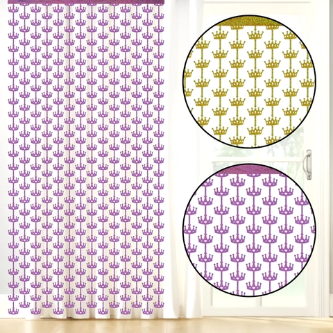 Holographic Crown Tinsel Fringe Curtain For Birthday Party Backdrop Laser Foil Door Curtain Celebration Decoration Party Backdrop