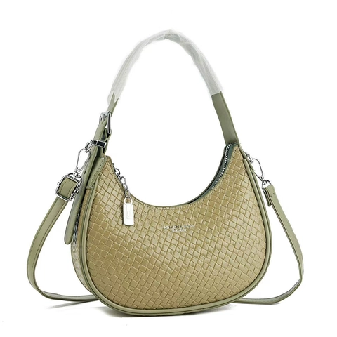 Borsa Hobo Donna Trendy in Pelle PU a Trama Intrecciata Elegante Borsa a Spalla Sottobraccio Con Tracolla Regolabile Borsa alla Moda