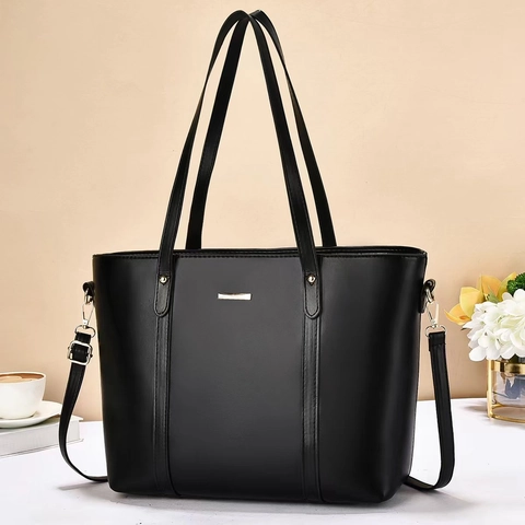 Borsa Tote Minimalista In Pelle PU Grande Capacità Borsa A Mano Pendolare Con Tracolla Rimovibile Elegante Borsa A Spalla Donna