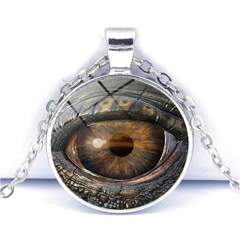Collier Œil De Dragon Mauvais Œil Pendentif Cabochon En Verre Chaîne En Alliage De Zinc Bijoux Pour Hommes Femmes Style Fantaisie