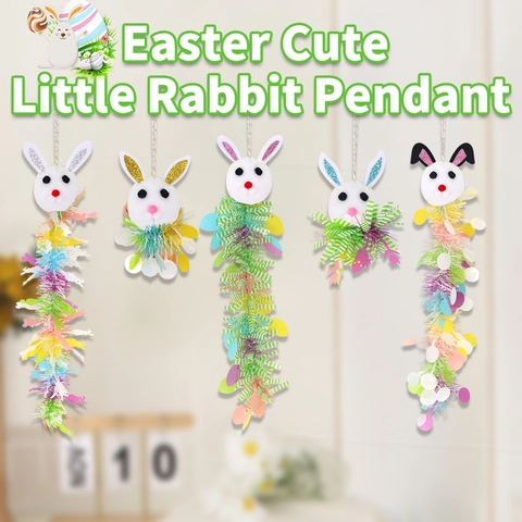 Osterhase Plüsch Anhänger Hängedekoration Mit Bunten Lametta Pailletten Für Frühlingsfest Party Szene Layout Dekoration