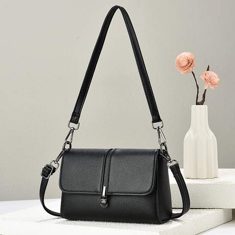 Fashion Retro Litchi Pattern PU Leather Women Crossbody Bag Small Square Shoulder Bag With Adjustable Strap For Daily Use