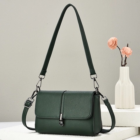 Fashion Retro Litchi Pattern PU Leather Women Crossbody Bag Small Square Shoulder Bag With Adjustable Strap For Daily Use