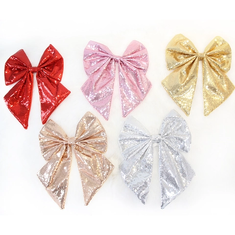 Grande Fiocco Decorativo Natalizio con Paillettes per Albero di Natale Confezione Regalo Festiva Fiocco Scintillante