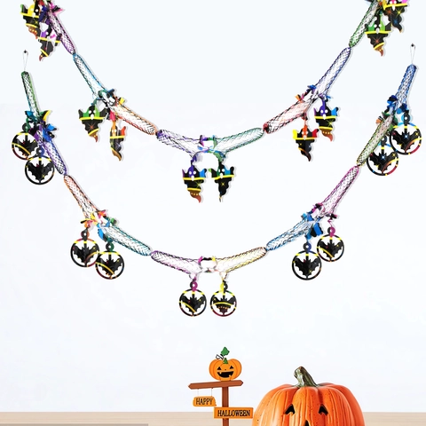 Guirnalda de Panal de Halloween Multicolor Calabaza Fantasma Murciélago Araña Pancarta Colgante Calada para Decoración de Fiesta Festiva Hogar