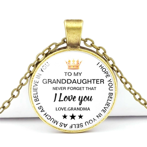 Per Mia Nipote Collana Con Ciondolo Sentimentale Lega Di Zinco Vetro Cabochon Motivo Corona Regalo Gioielli