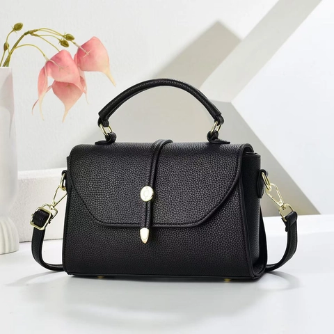 Bolso de Mano Urbano Minimalista para Mujer en Cuero PU Con Textura de Guijarro Bolso Cuadrado Pequeño Bandolera Con Asa