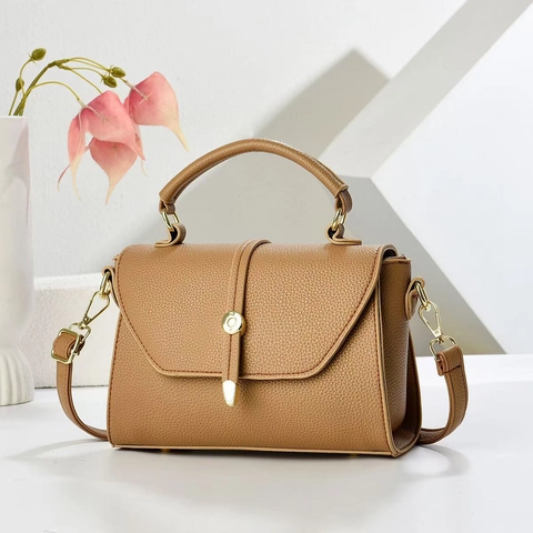 Bolso de Mano Urbano Minimalista para Mujer en Cuero PU Con Textura de Guijarro Bolso Cuadrado Pequeño Bandolera Con Asa