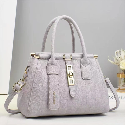 Borsa A Mano Da Donna In Pelle PU Con Motivo Lychee Borsa Tote Grande Capacità Con Tracolla Rimovibile Hardware Dorato