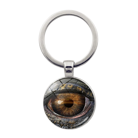 Portachiavi Occhio Di Drago Vintage Lega Di Zinco Cabochon Di Vetro Pendente Rotondo Magia Gotica Accessori Ciondolo Borsa