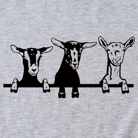 Women Casual Cotton Blend T-Shirt Humorous Peeking Goats Graphic Print Short Sleeve Round Neck Loose Top Daily Apparel